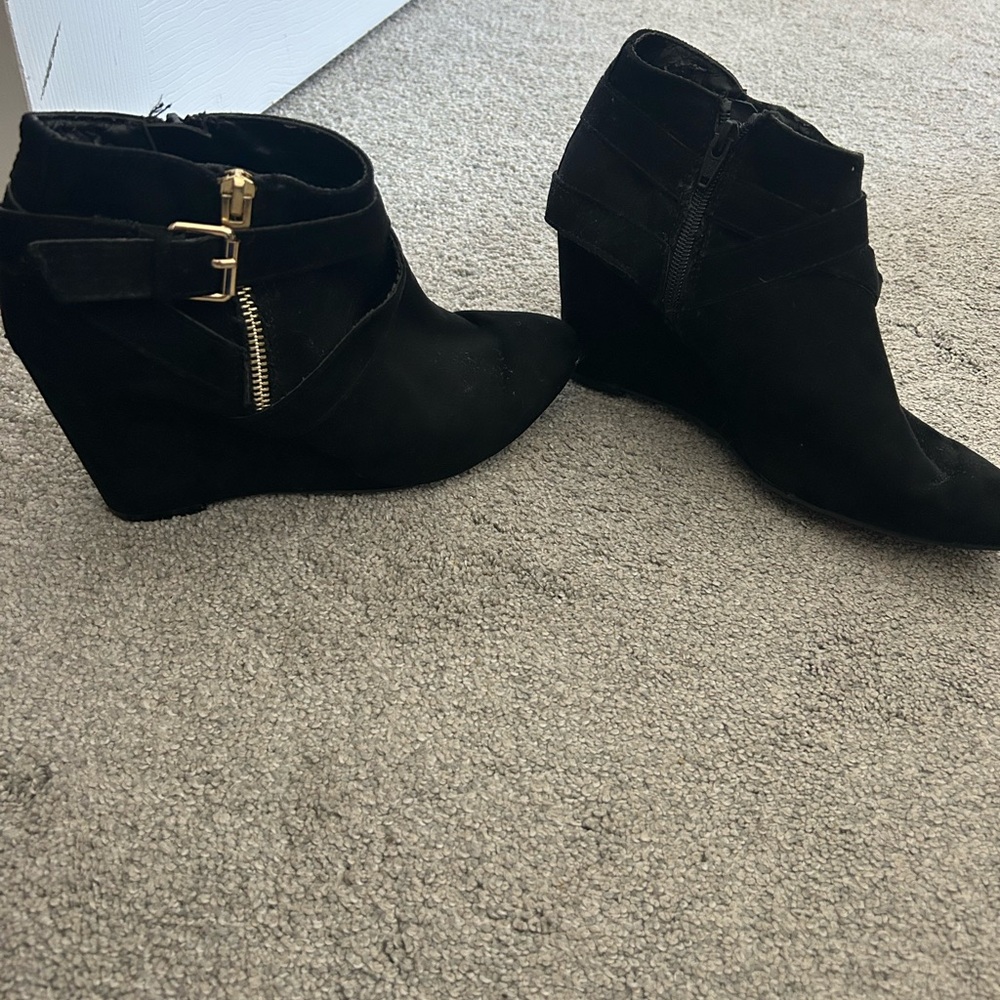Black Wedge Ankle Boots